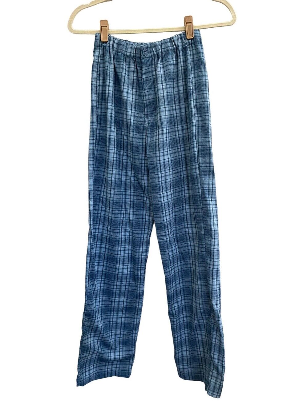 Brandy Melville John Galt One Size Small Tilden High-Rise Blue Plaid Pants #7125
